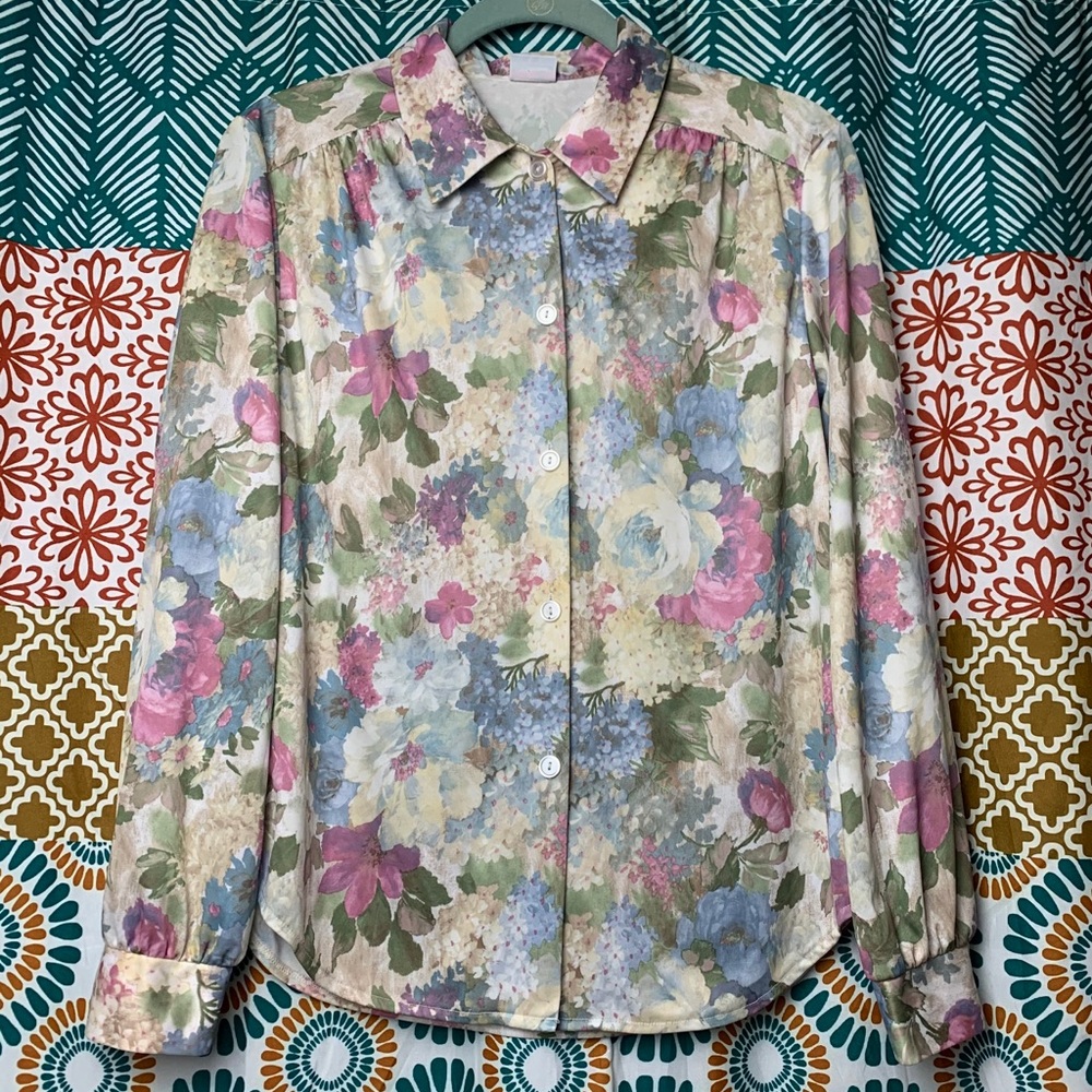 Vintage Cottage Core Floral Blouse